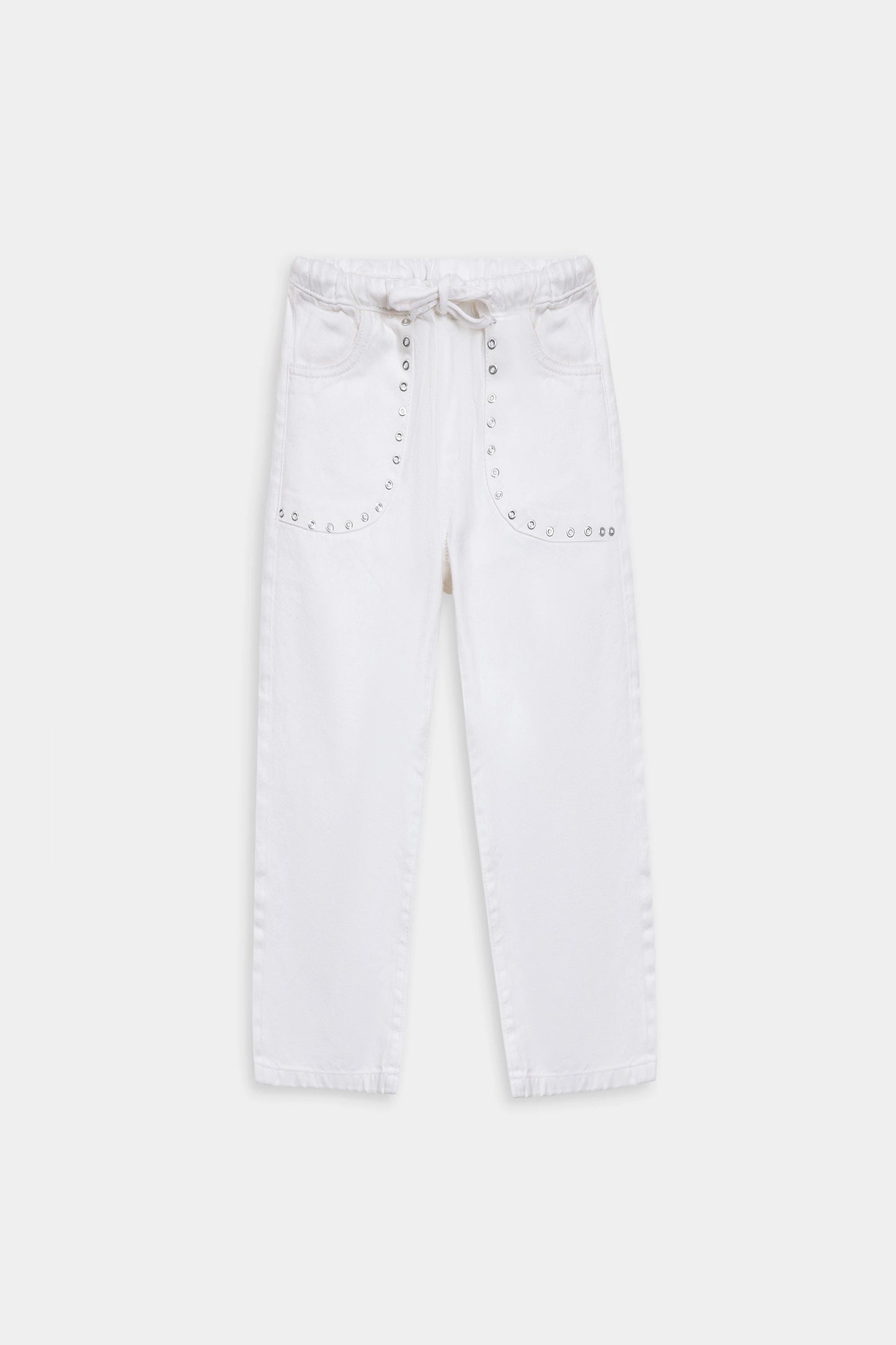 Wide Leg Jeans With Stud Detailing - Cougar Clothing