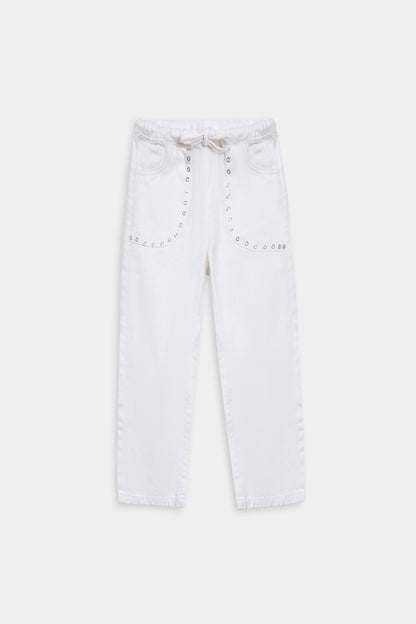 Wide Leg Jeans With Stud Detailing - Cougar Clothing