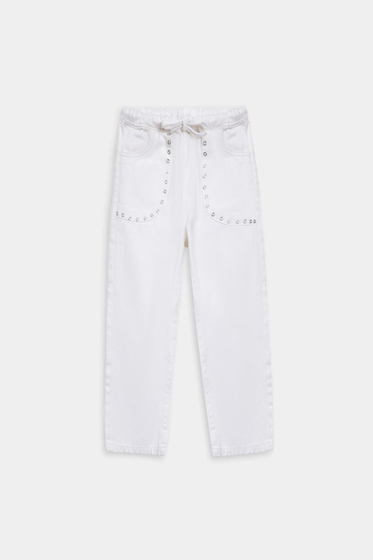 Wide Leg Jeans With Stud Detailing - Cougar Clothing
