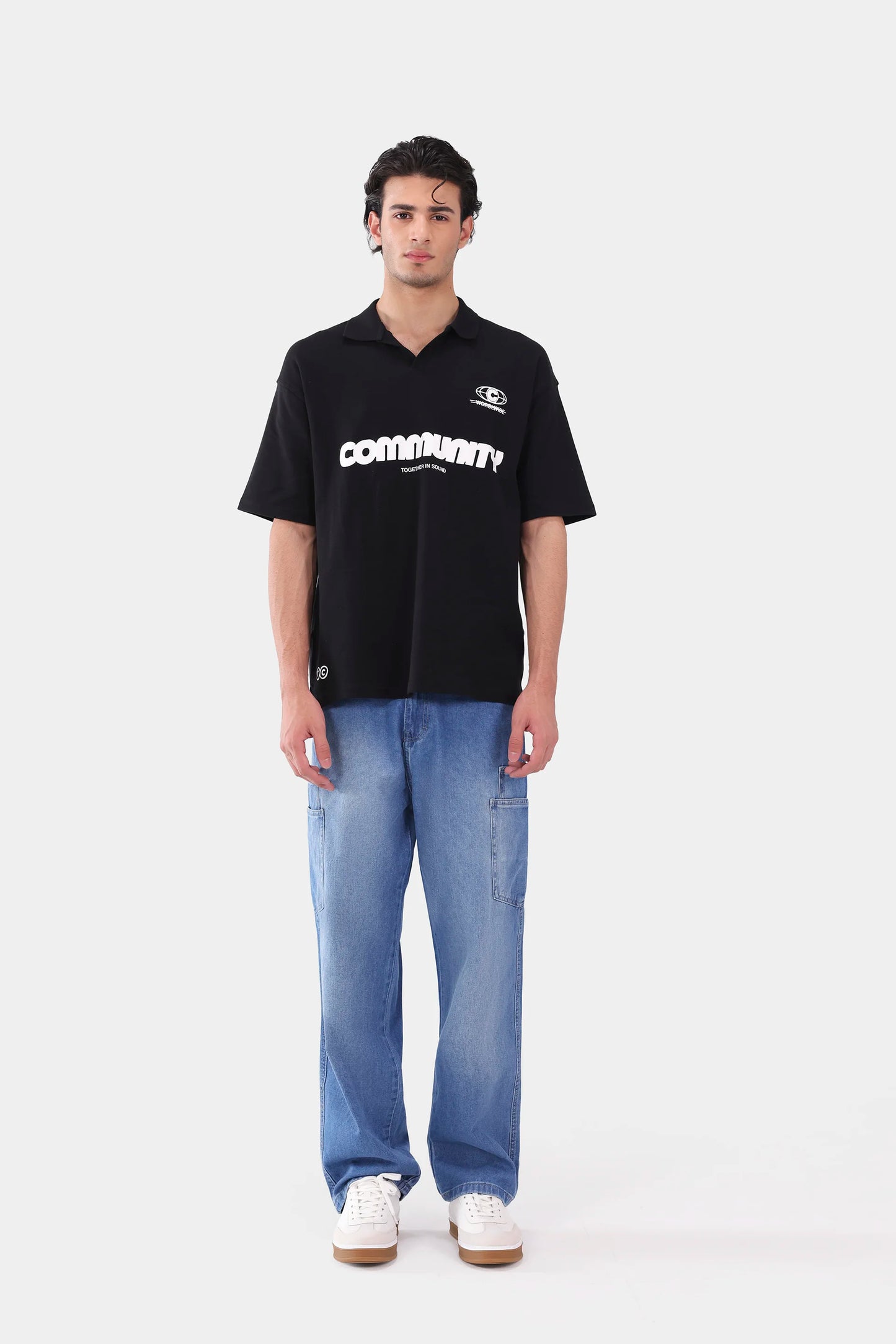 Text Print Johnny Collar Polo - Cougar Clothing
