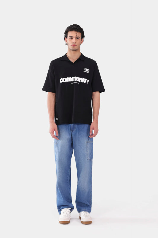 Text Print Johnny Collar Polo - Cougar Clothing