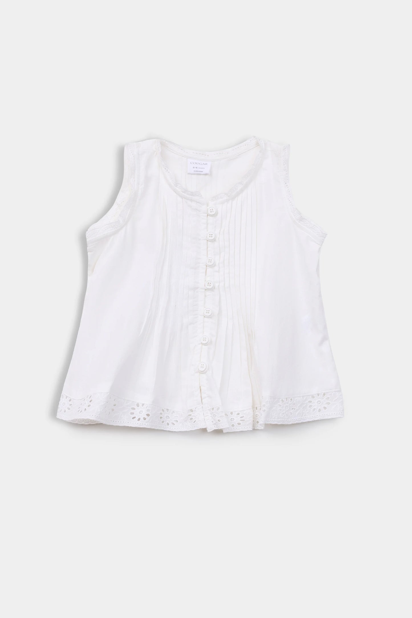 Sleeveless Pleated Top - Cougar Clothing
