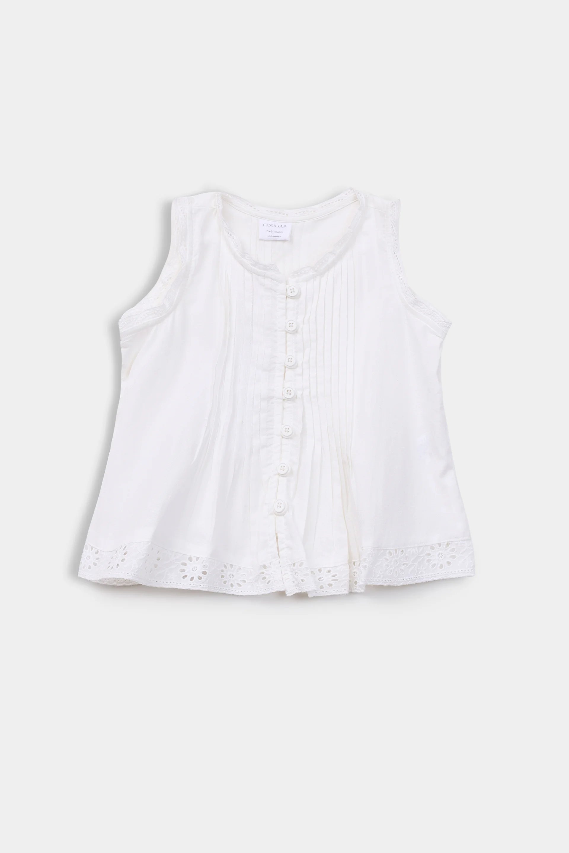 Sleeveless Pleated Top - Cougar Clothing