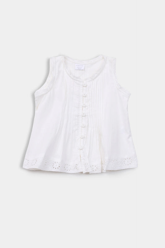 Sleeveless Pleated Top - Cougar Clothing