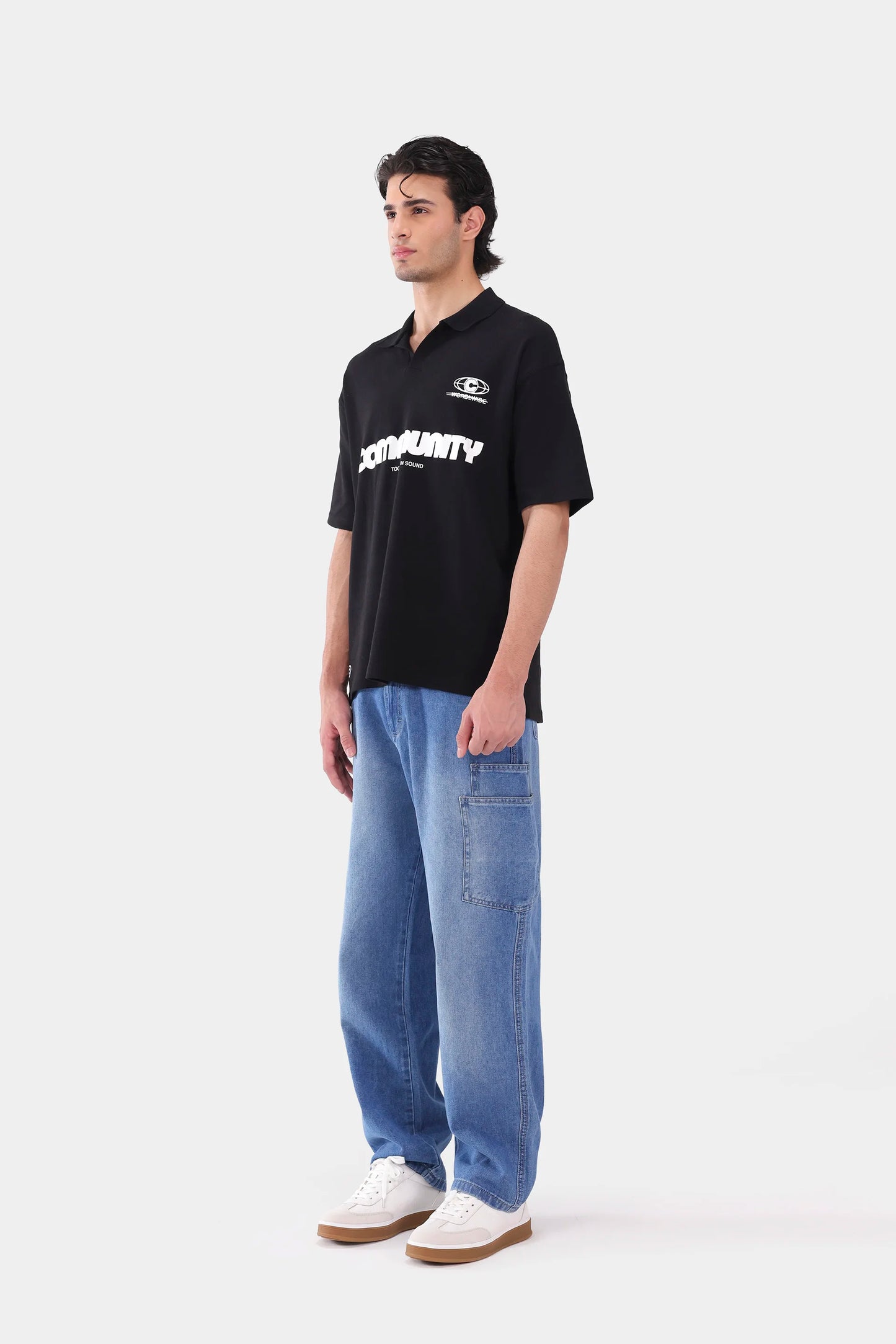 Text Print Johnny Collar Polo - Cougar Clothing