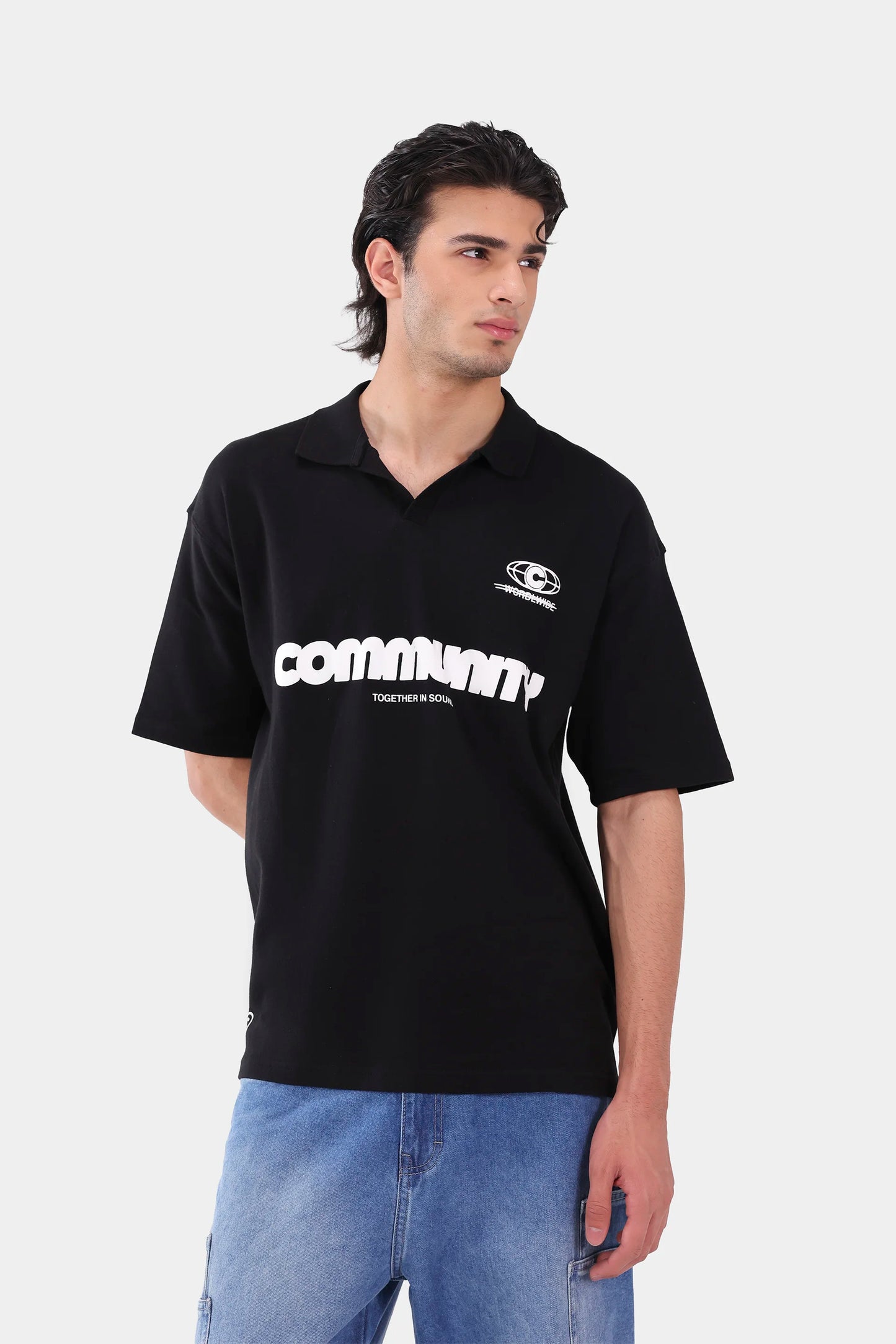 Text Print Johnny Collar Polo - Cougar Clothing