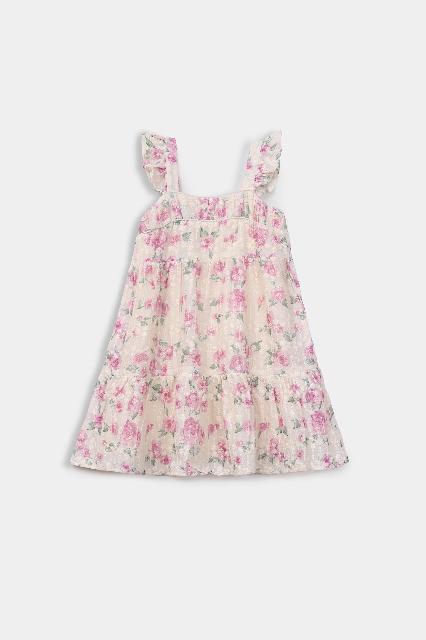 Printed Embroidered Schiffli Dress - Cougar Clothing