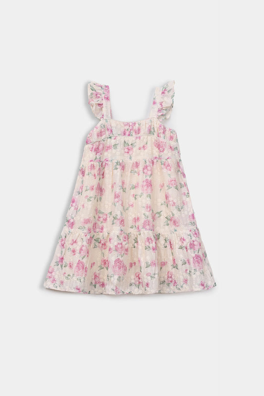 Printed Embroidered Schiffli Dress - Cougar Clothing