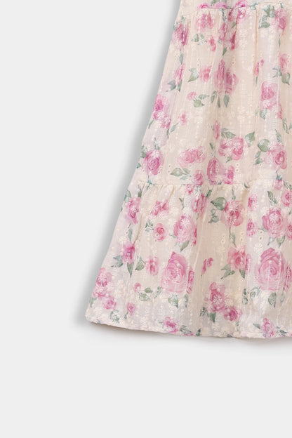 Printed Embroidered Schiffli Dress - Cougar Clothing