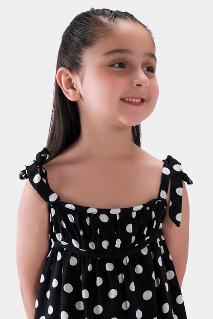 Printed Top With Tie Straps - Cougar Clothing