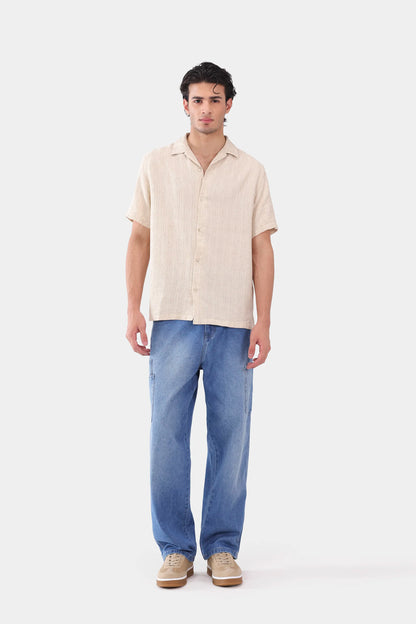 Textured Linen-Blend Shirt - Cougar Clothing