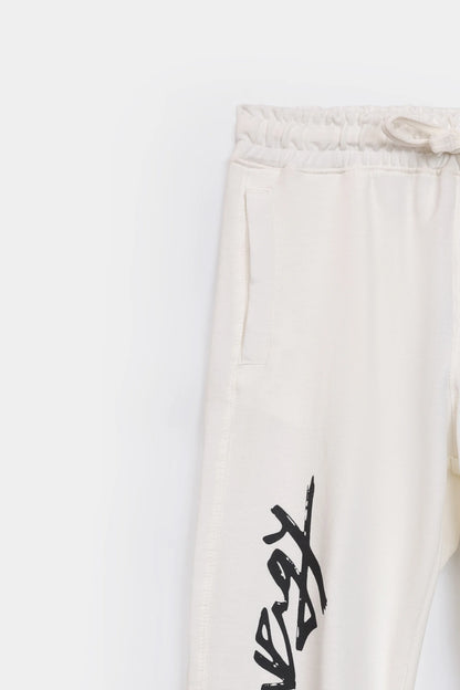 Text Printed Knitted Trousers - Cougar Clothing
