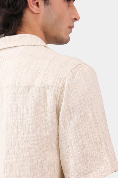 Textured Linen-Blend Shirt - Cougar Clothing