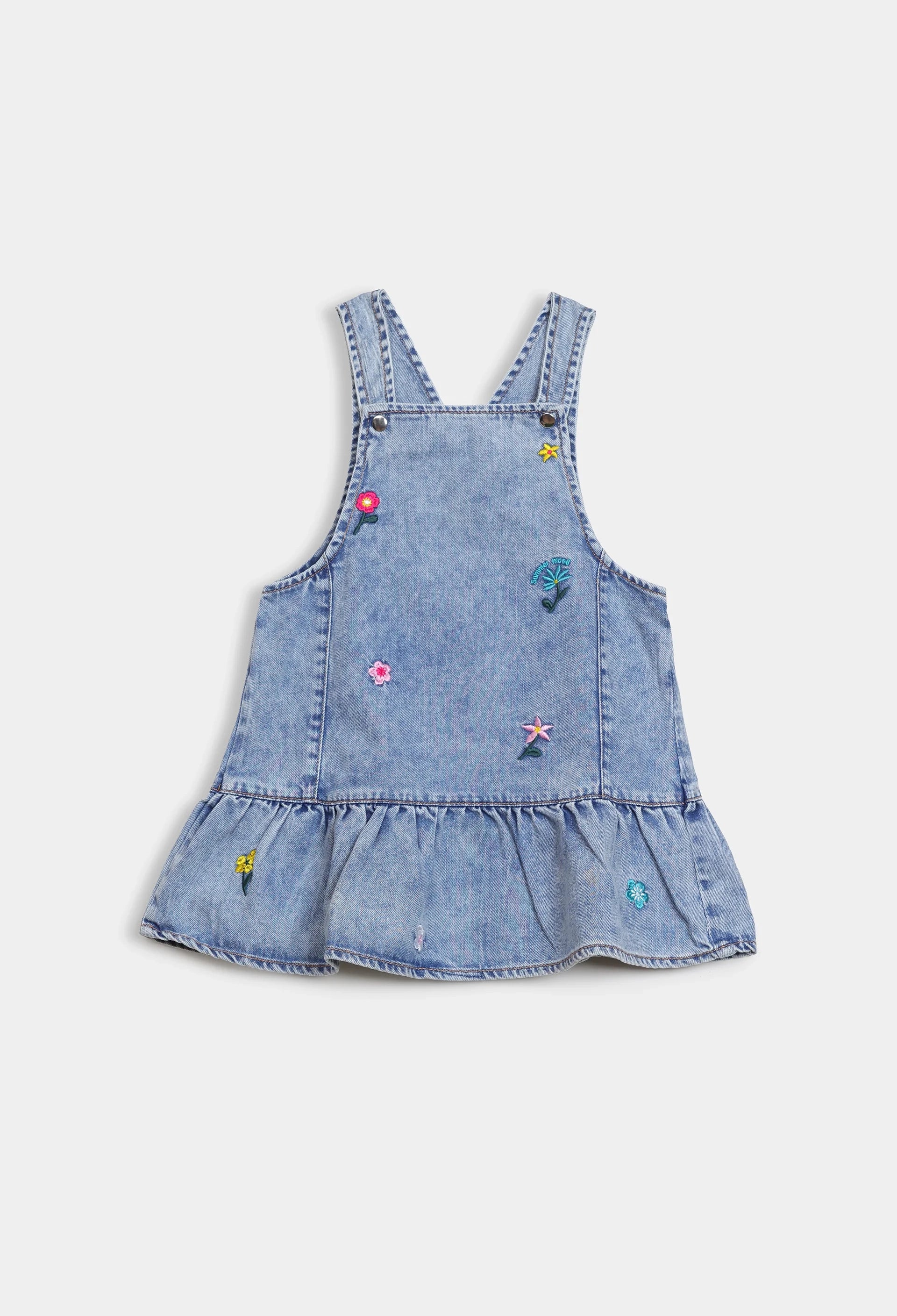 Embroidered Denim Dress - Cougar Clothing