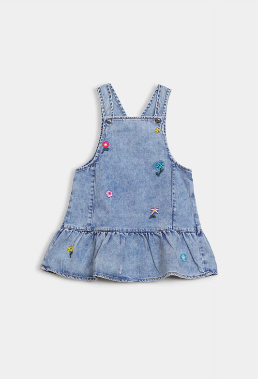Embroidered Denim Dress - Cougar Clothing