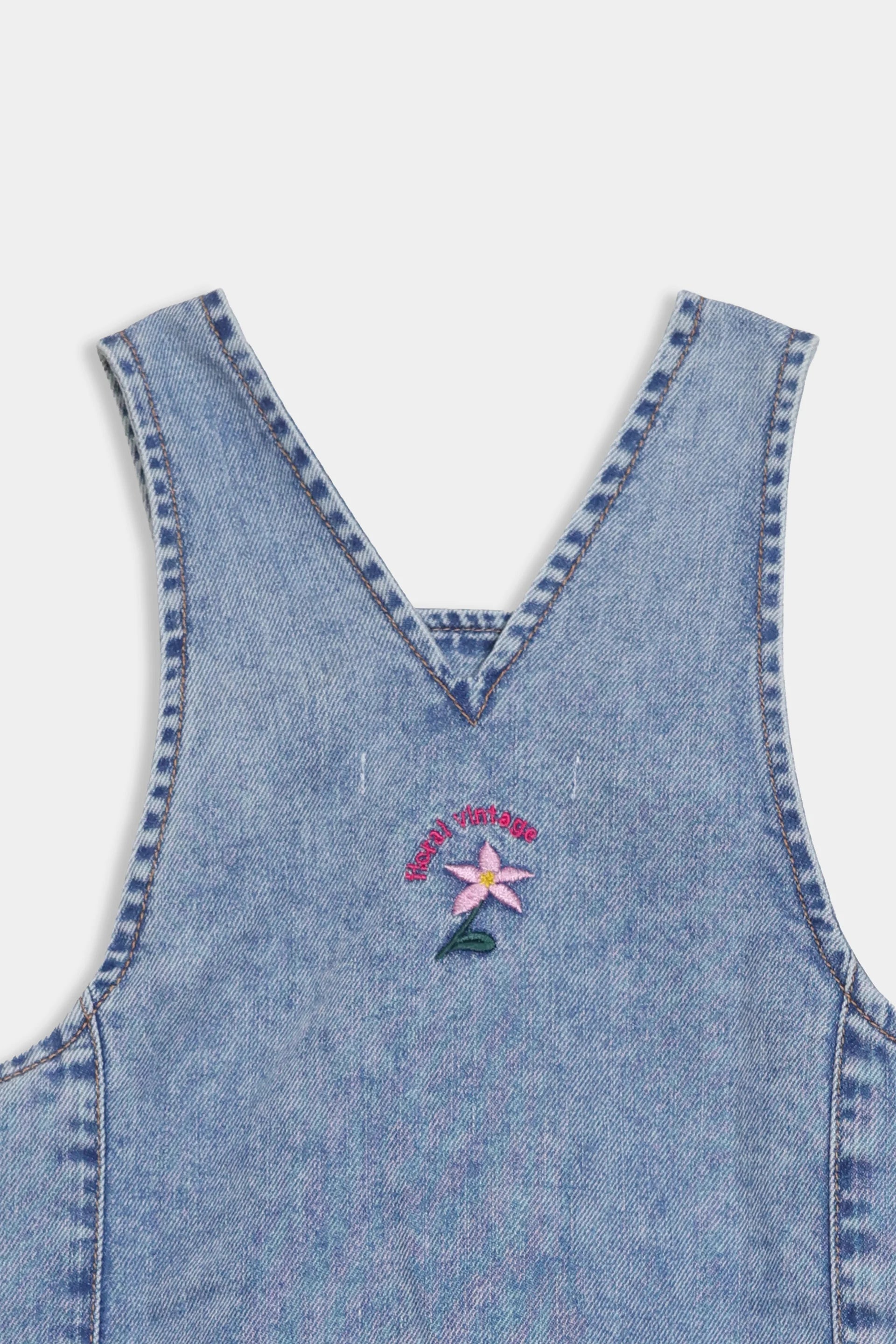 Embroidered Denim Dress - Cougar Clothing