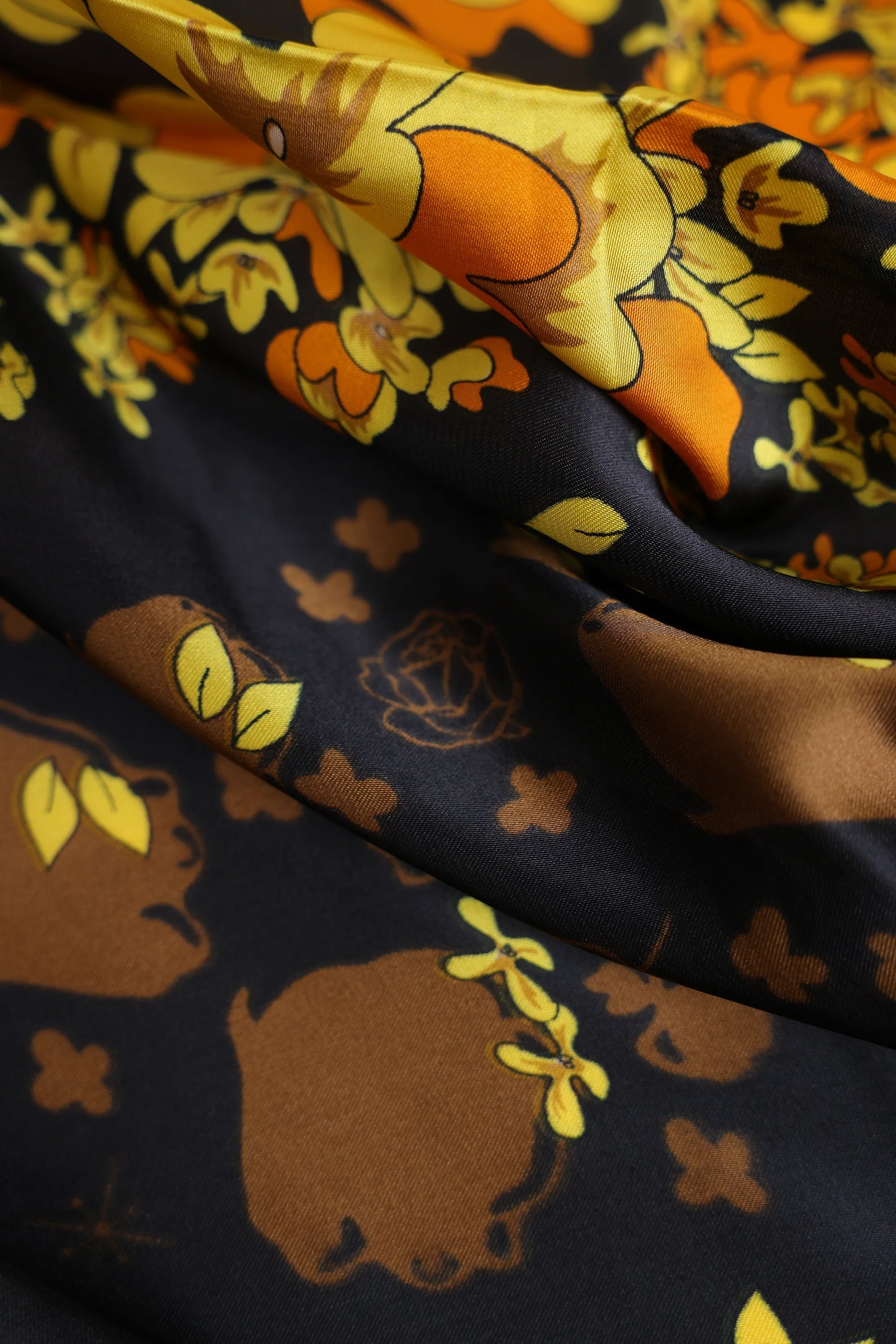 Amber Bloom Silk Scarf - Cougar Clothing