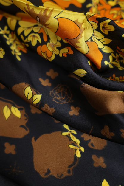 Amber Bloom Silk Scarf - Cougar Clothing