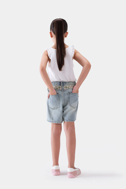 Embroidered Denim Shorts - Cougar Clothing