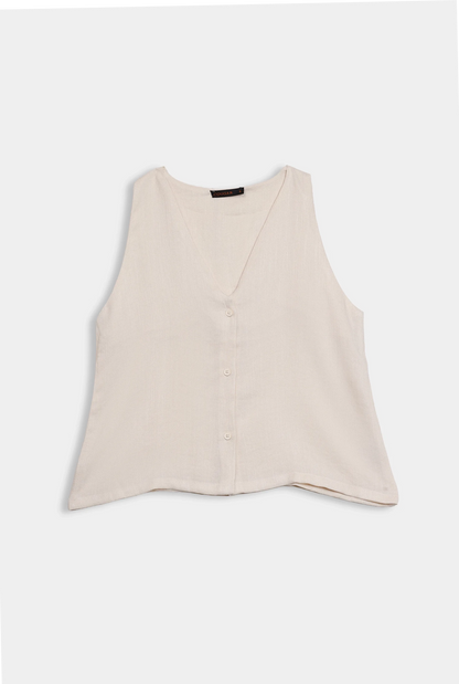 Slub Linen Vest - Cougar Clothing