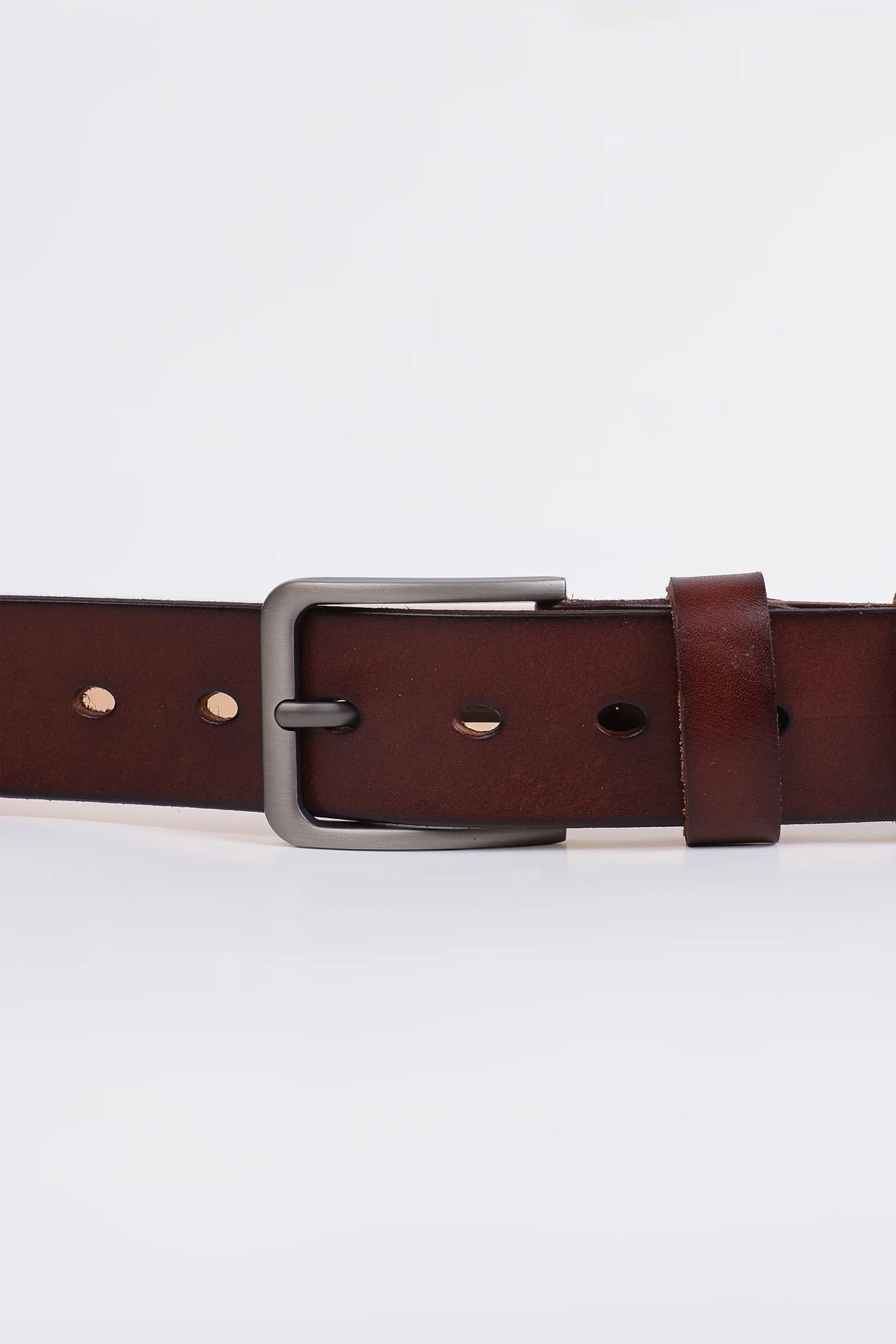 Leather Belt With Rectangular Buckle - Cougar Clothing