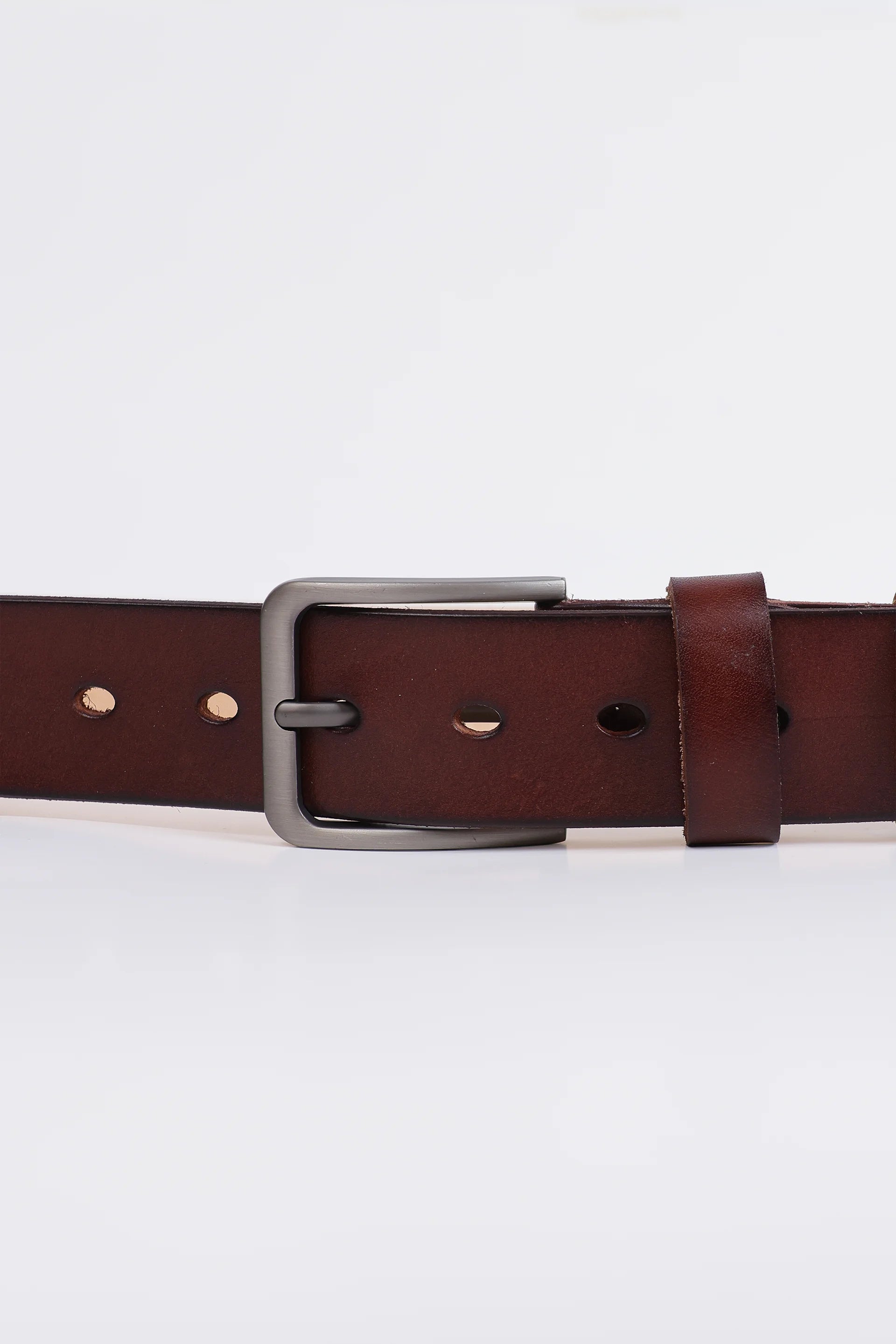 Leather Belt With Rectangular Buckle - Cougar Clothing
