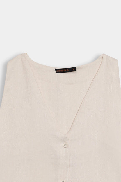 Slub Linen Vest - Cougar Clothing