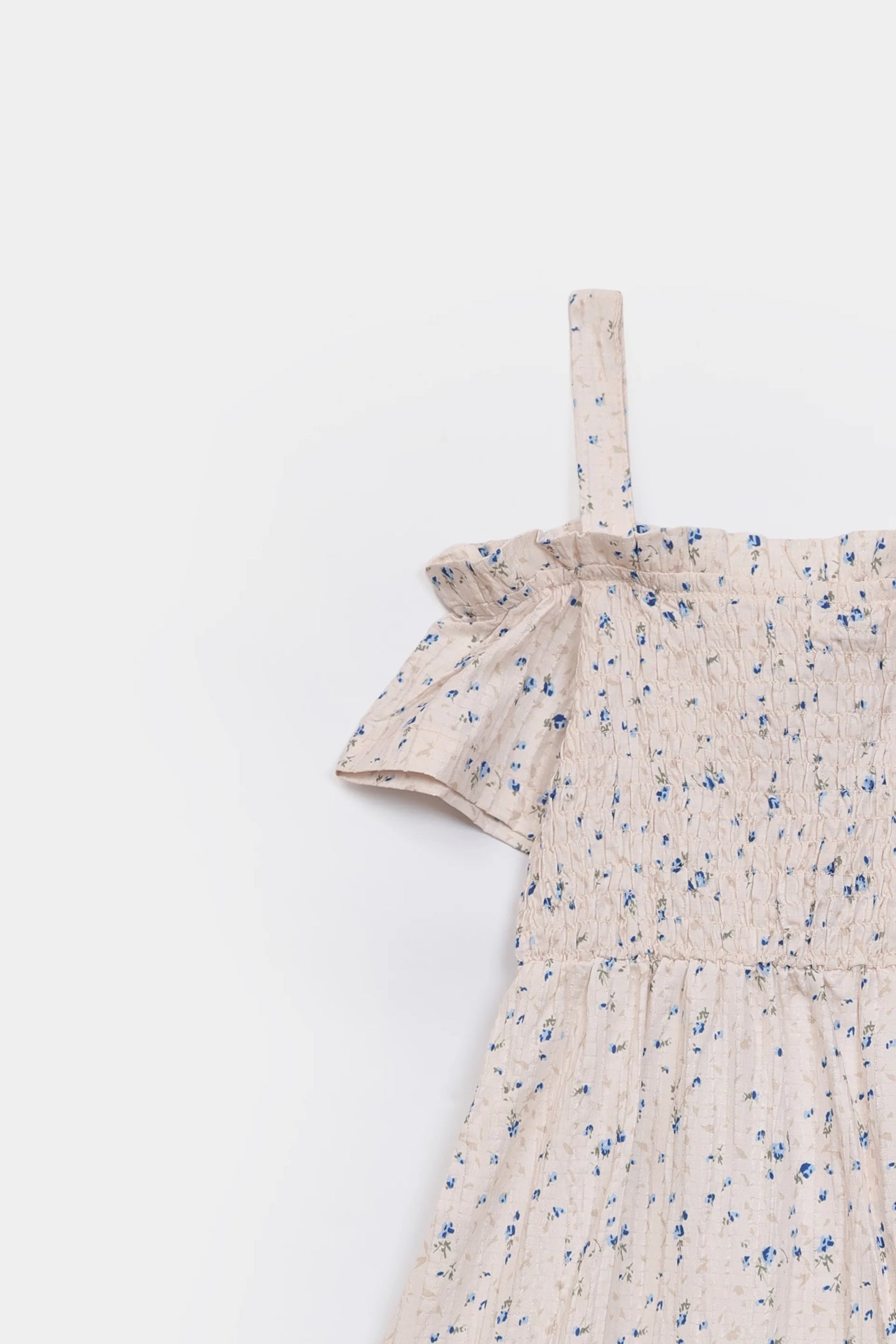 Smocked Printed Dress - Cougar Clothing