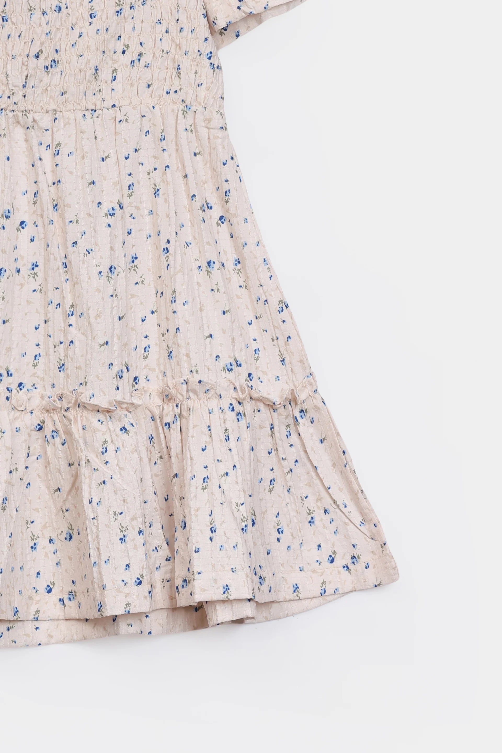 Smocked Printed Dress - Cougar Clothing