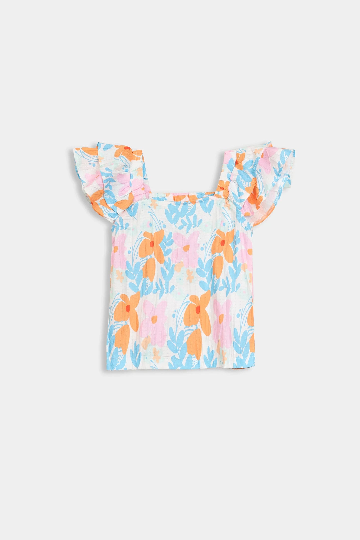 Printed Top With Ruffle Sleeves - Cougar Clothing