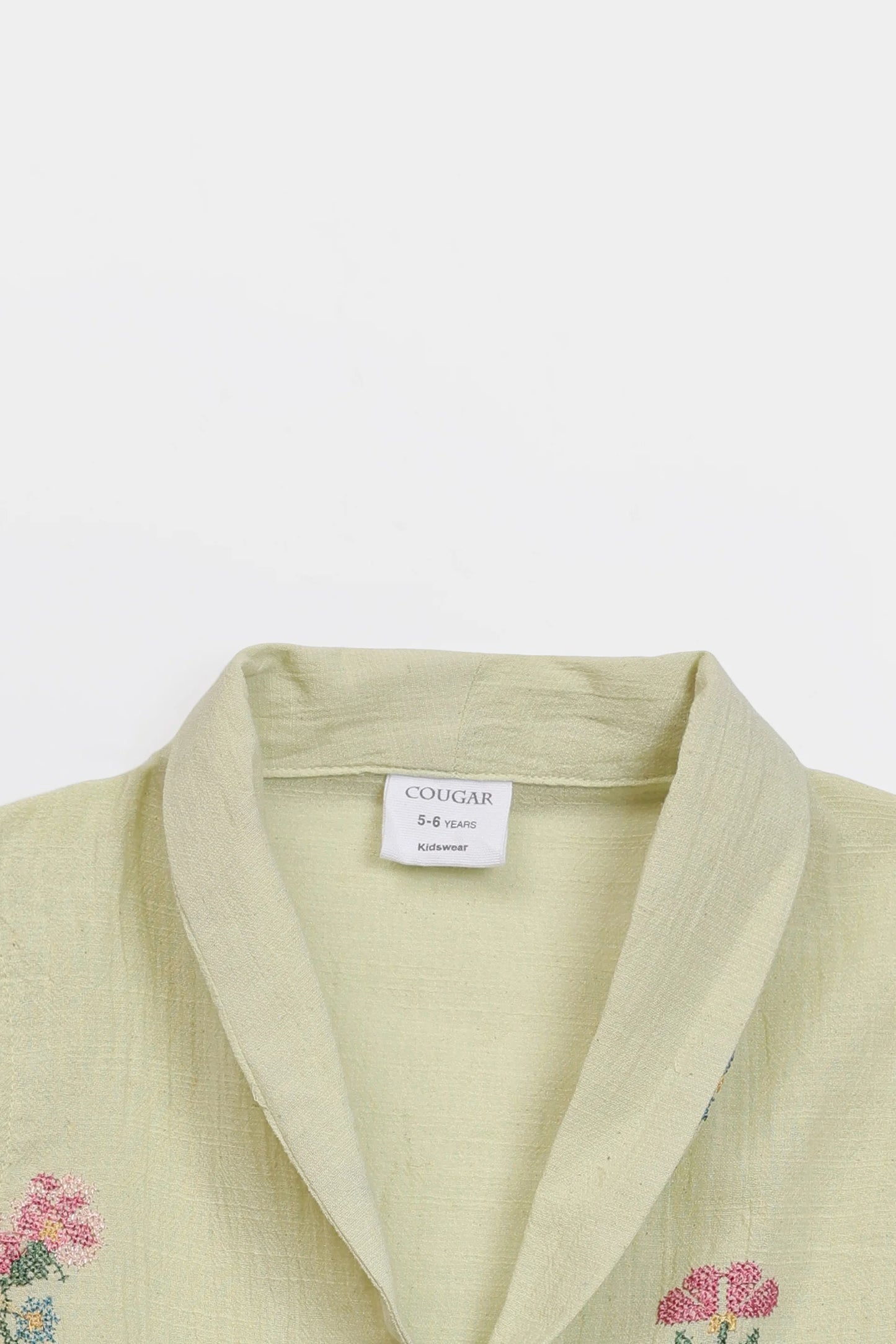 Embroidered Top With Shawl Collar - Cougar Clothing