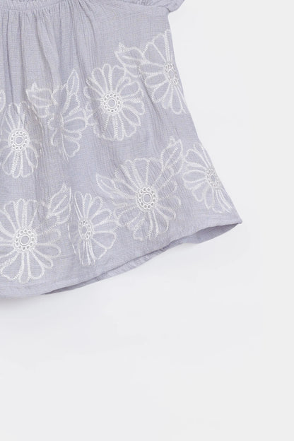 Floral Embroidered Top - Cougar Clothing
