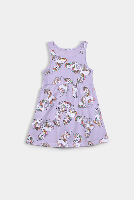 Unicorn Printed Dress - Cougar Clothing