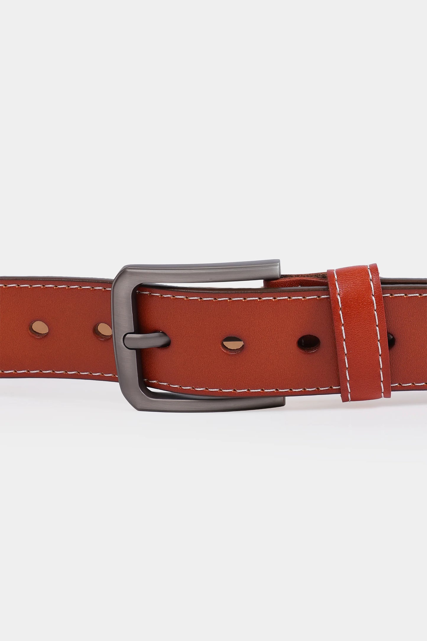 Leather Belt With Top Stitches - Cougar Clothing