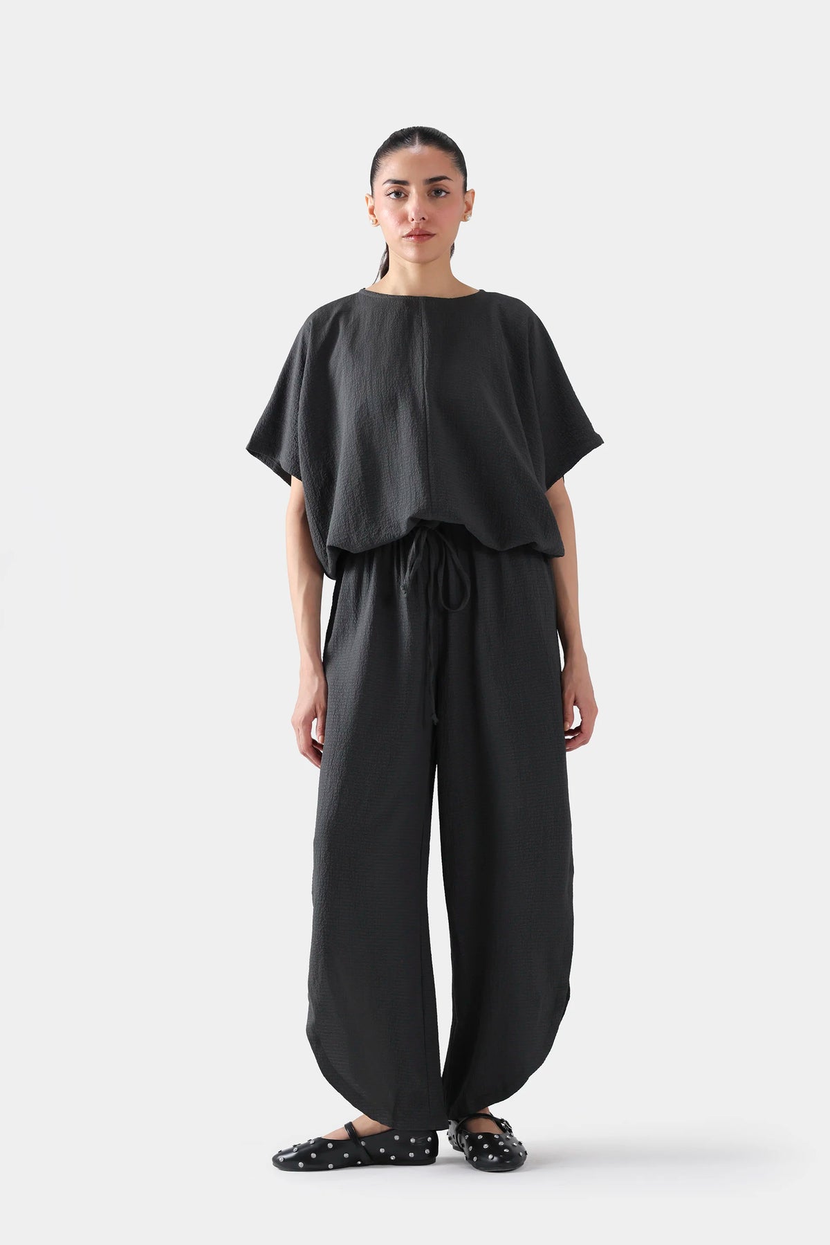 Bat Sleeve Top With Tie Details - Cougar Clothing