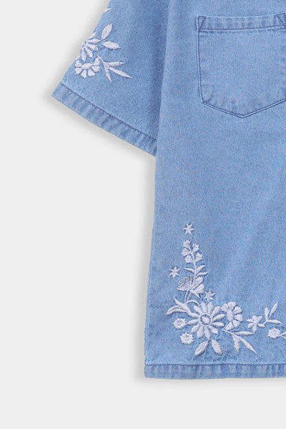 Embroidered Denim Shirt - Cougar Clothing