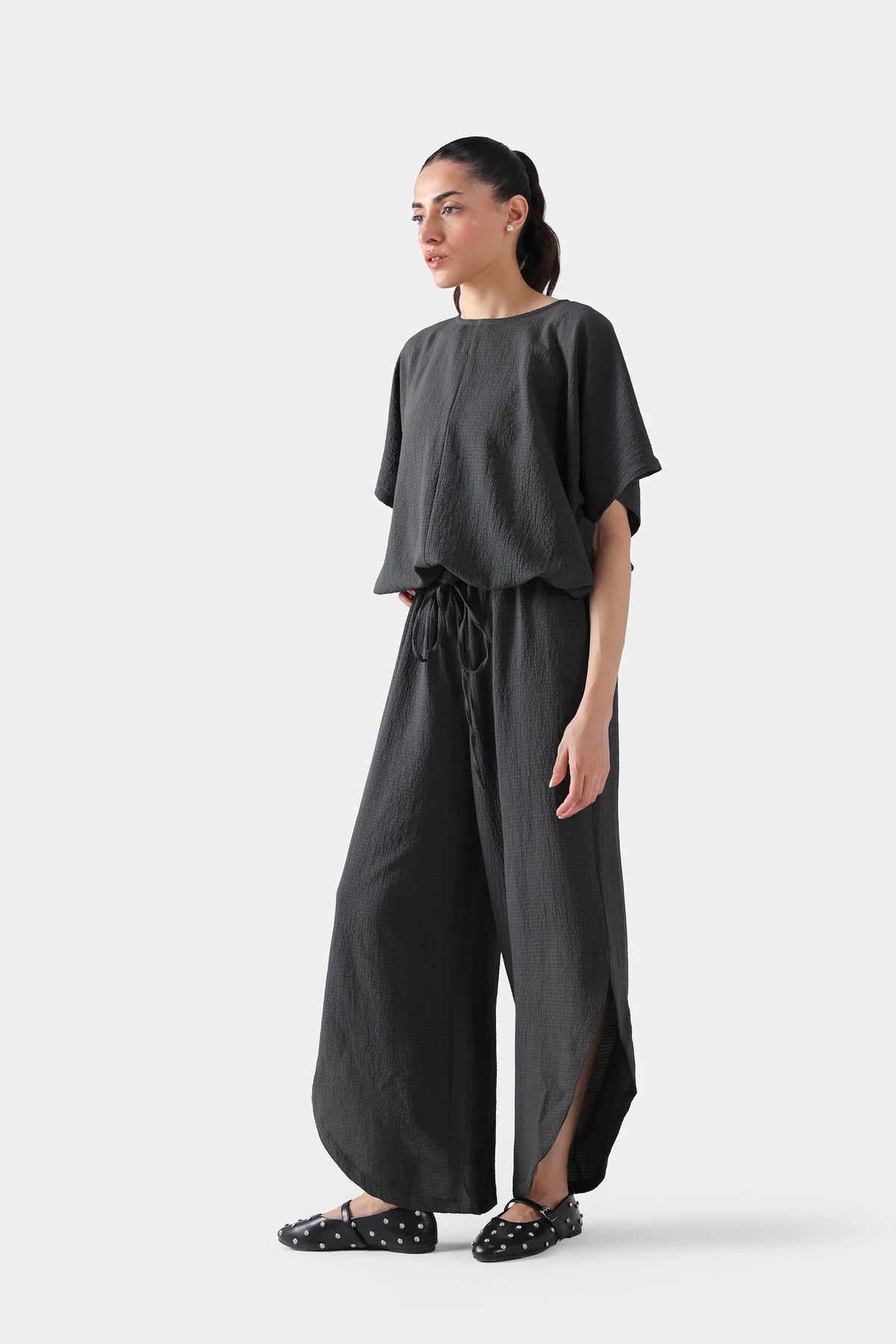 Bat Sleeve Top With Tie Details - Cougar Clothing