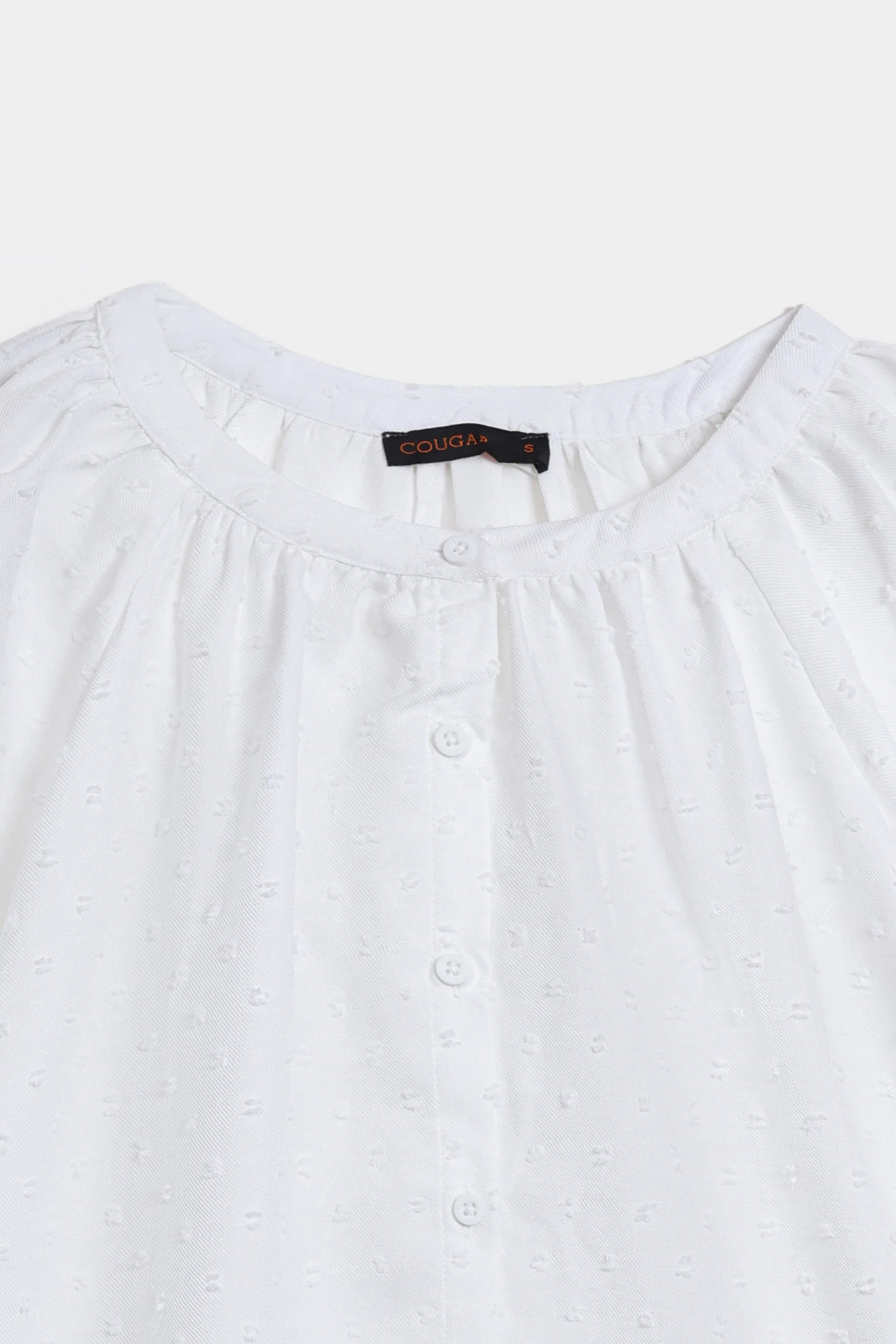 Top With Puff Sleeves - Cougar Clothing