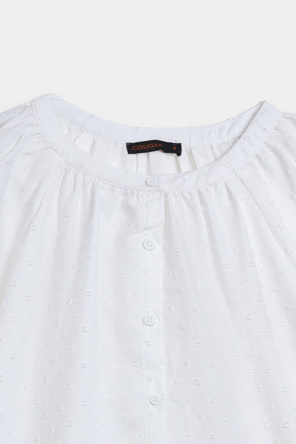Top With Puff Sleeves - Cougar Clothing