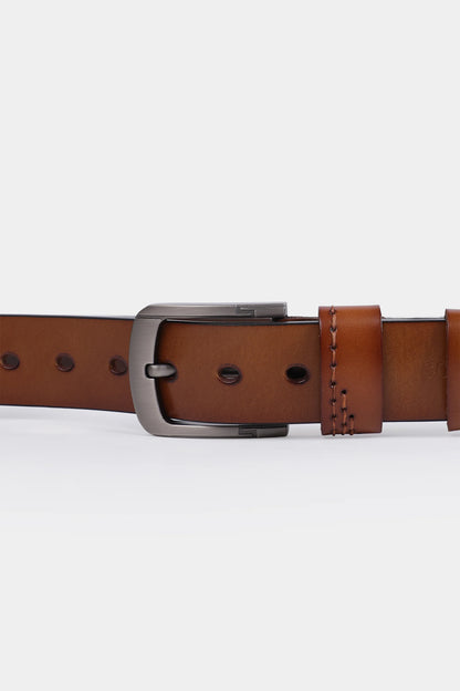 Leather Belt With Contrast Edges - Cougar Clothing