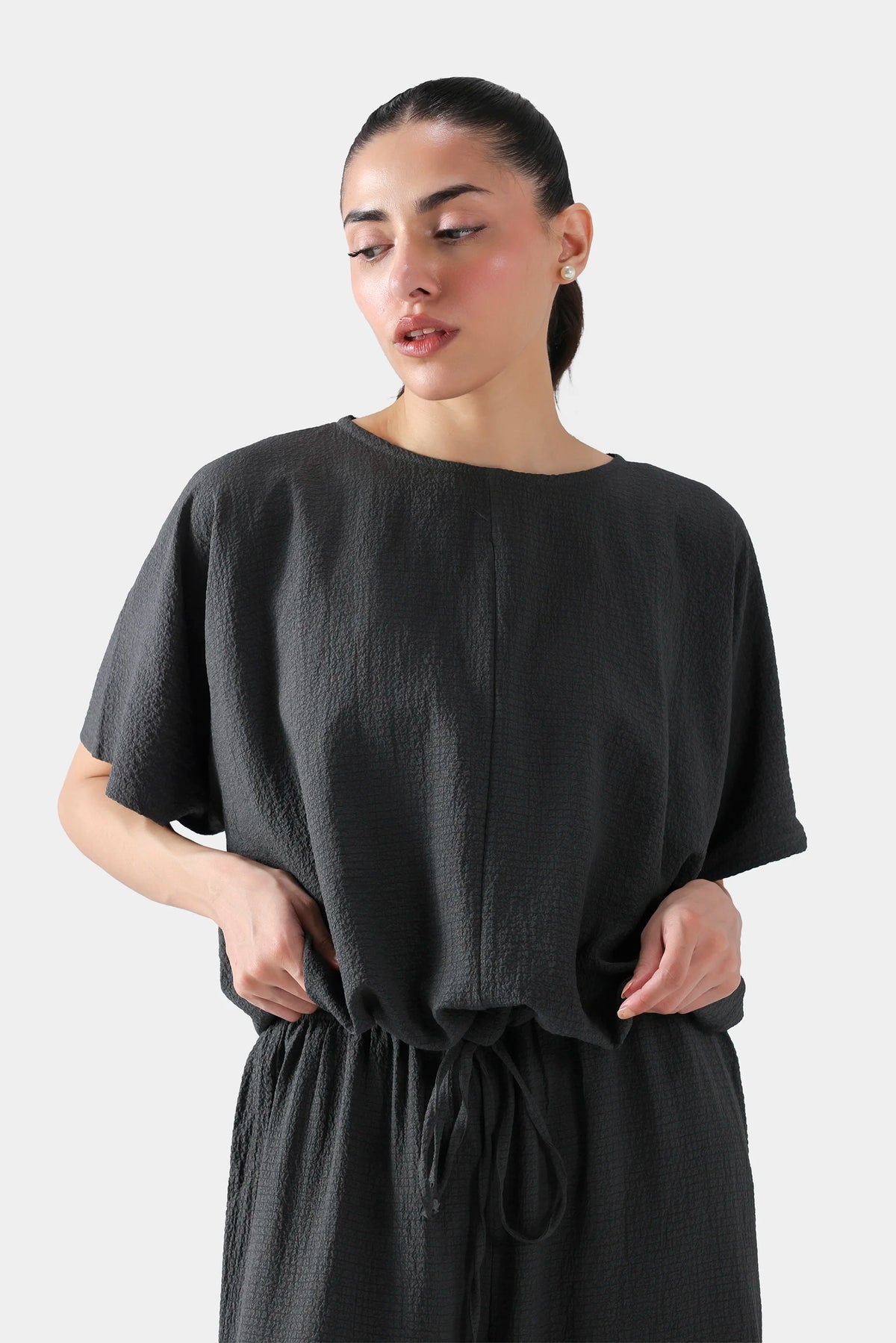 Bat Sleeve Top With Tie Details - Cougar Clothing