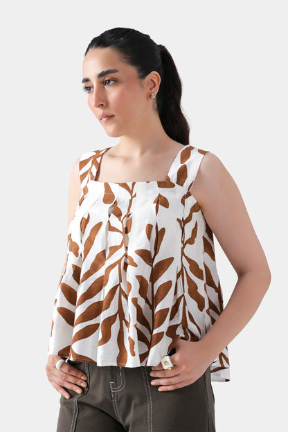 Sleeveless Pleated Top - Cougar Clothing
