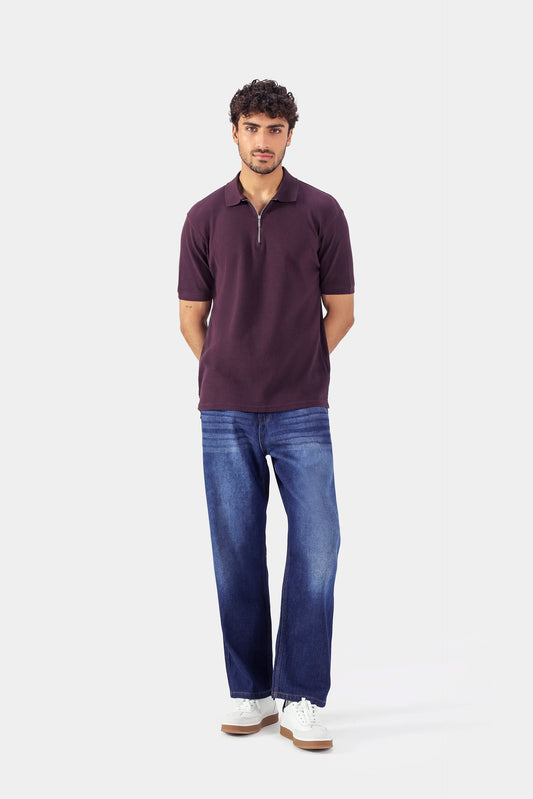Quarter Zip Textured Polo - Cougar Clothing