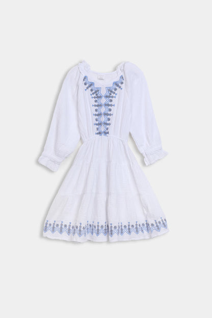Muslin Embroidered Dress - Cougar Clothing