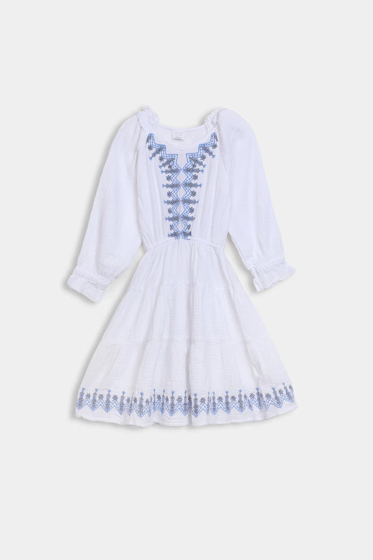 Muslin Embroidered Dress - Cougar Clothing