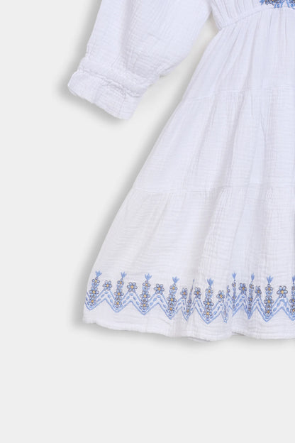 Muslin Embroidered Dress - Cougar Clothing