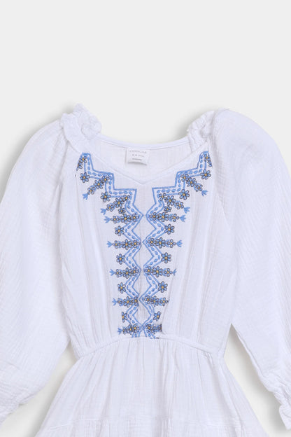 Muslin Embroidered Dress - Cougar Clothing