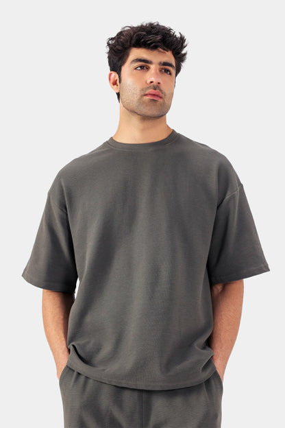 Ottoman-Knit Oversized T-Shirt - Cougar Clothing