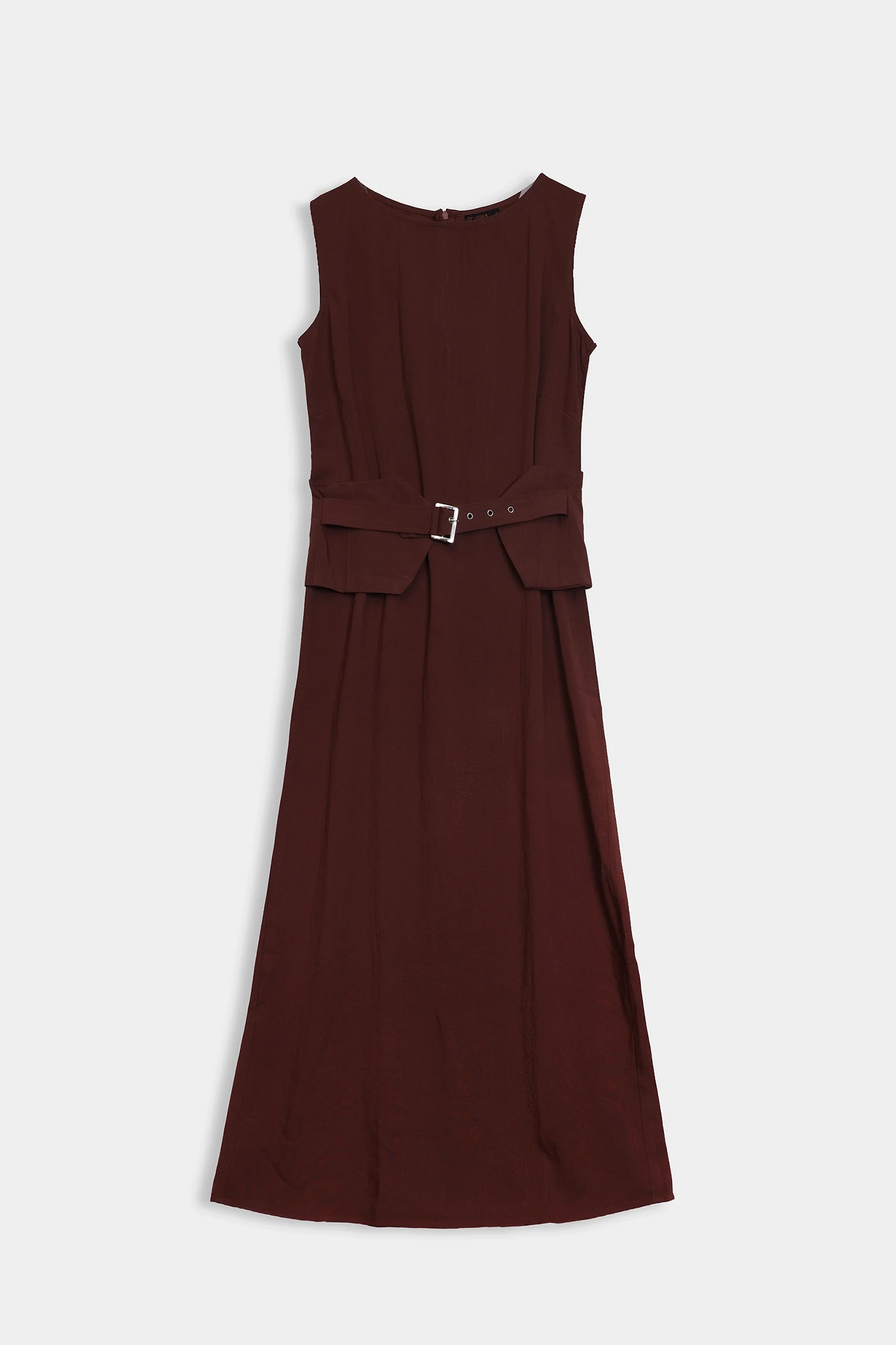 Long Dress With Waist Belt - Cougar Clothing