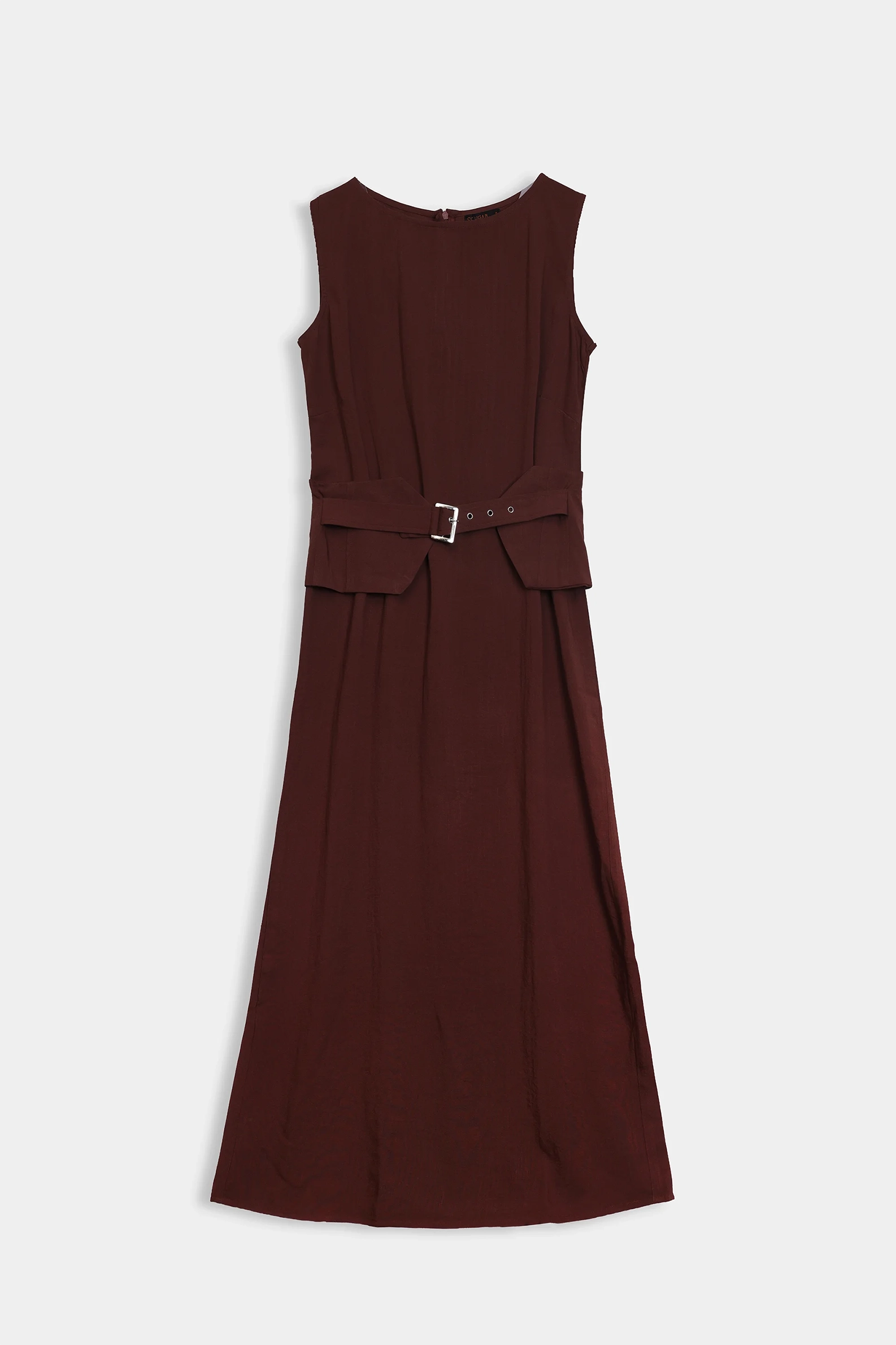 Long Dress With Waist Belt - Cougar Clothing